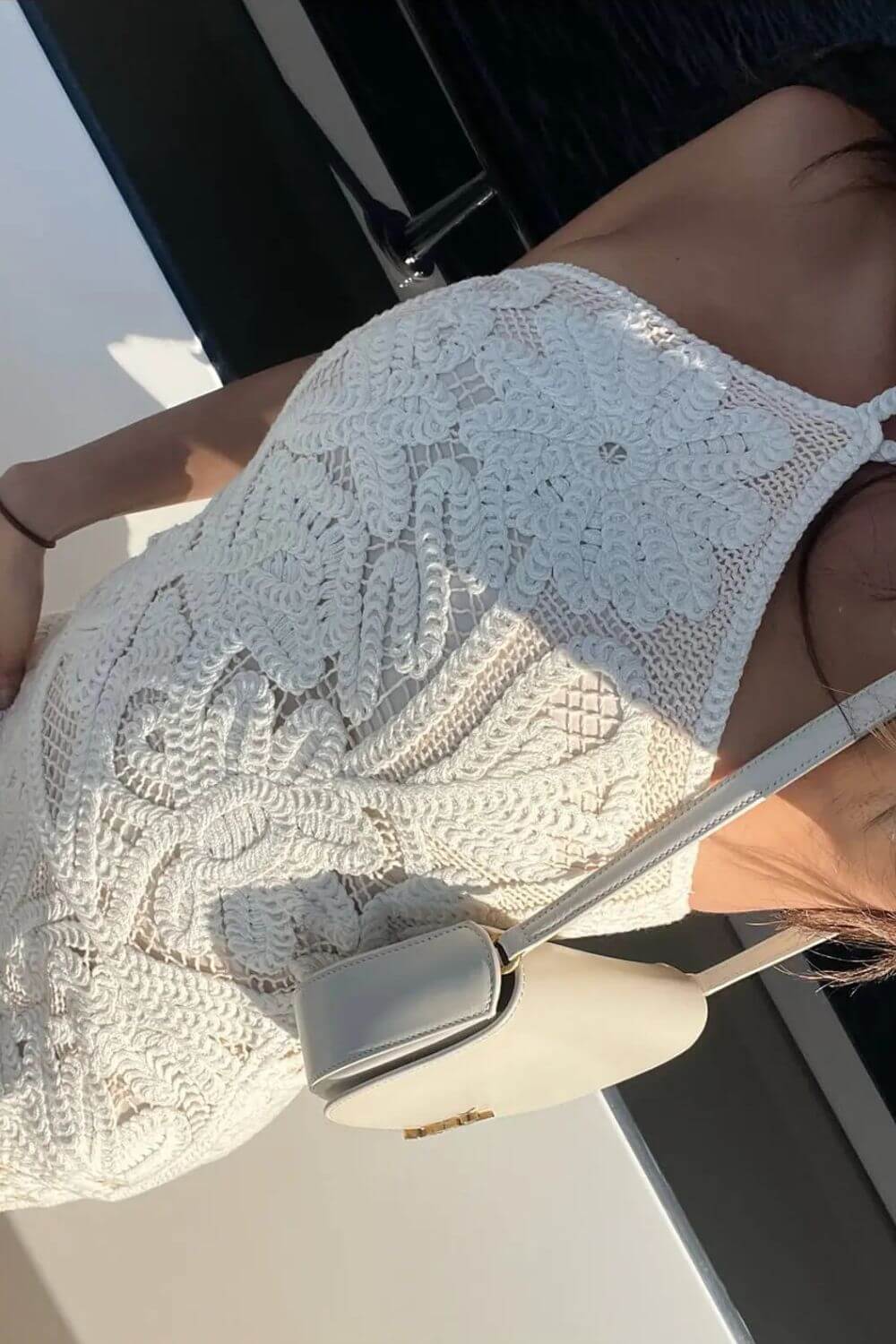 Vestido Curto em Crochê Ophelia