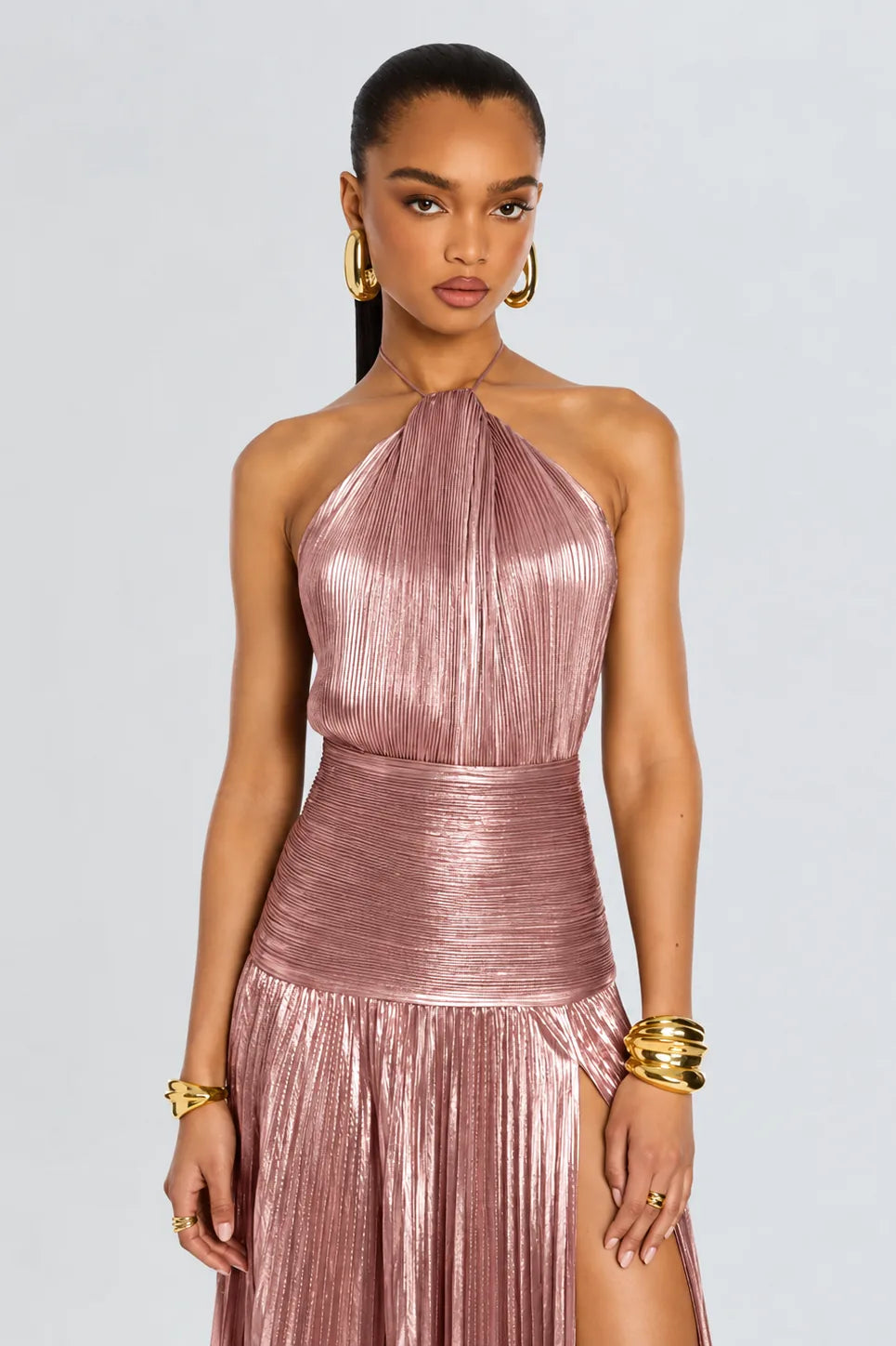 Vestido Longo Plissado Paloma