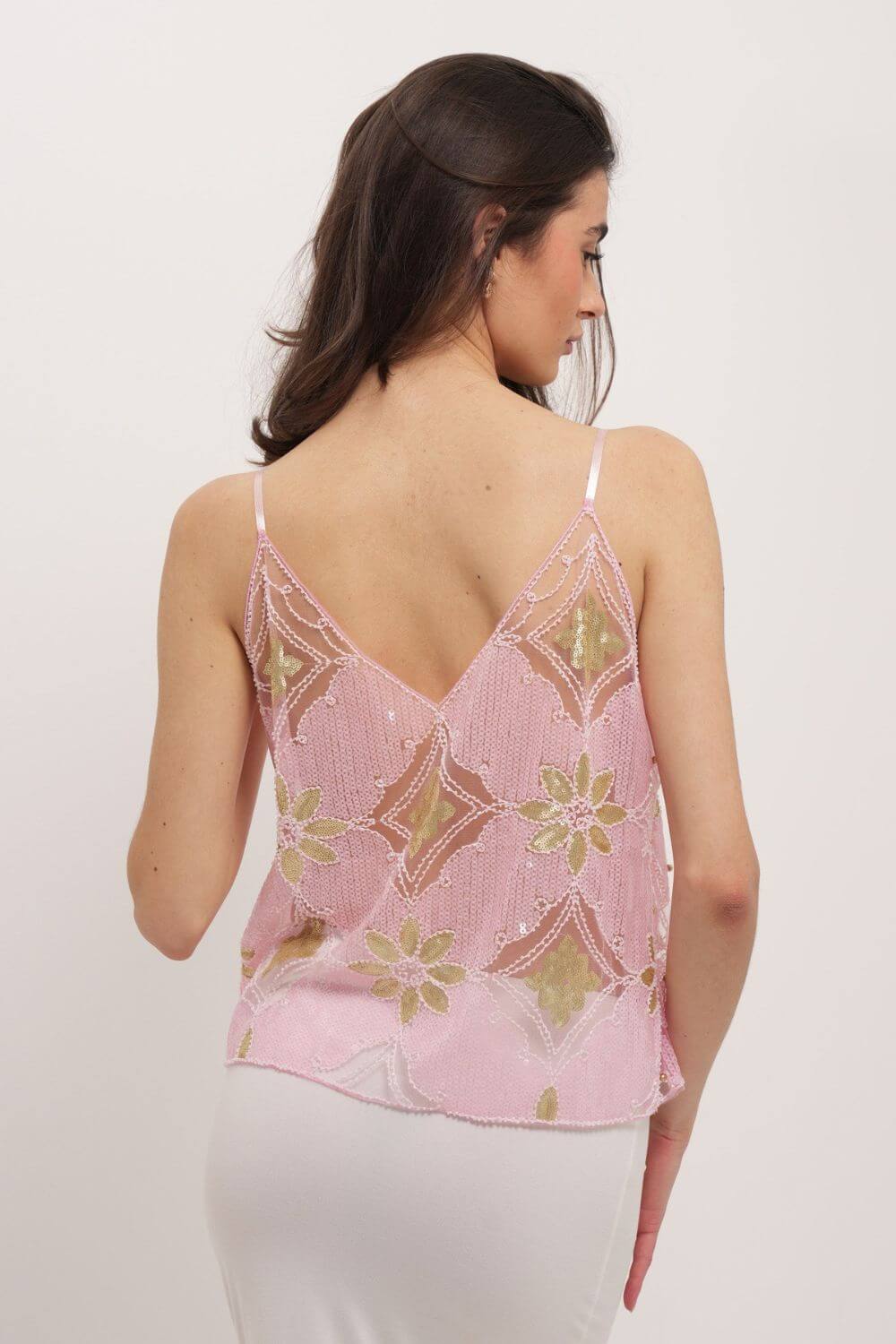 Blusa Chloe - Rosa/Dourado