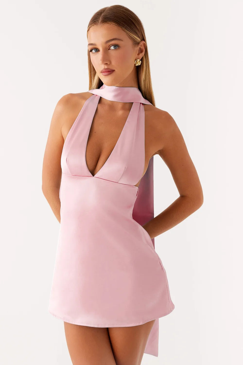 Vestido Curto Acetinado Foxie