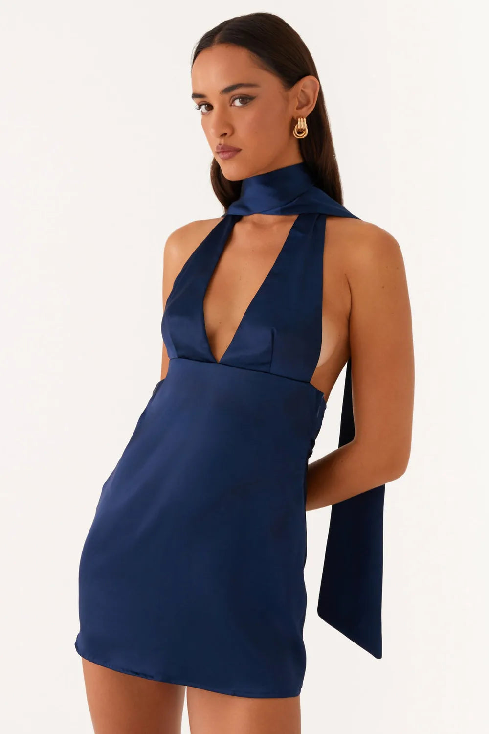 Vestido Curto Acetinado Foxie