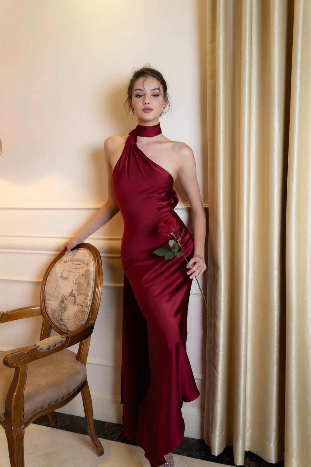 Vestido Longo Acetinado Germana