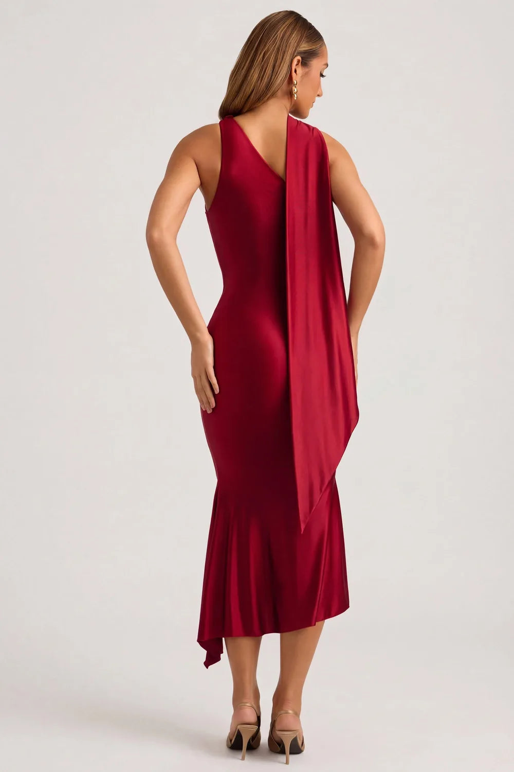 Vestido Midi Acetinado Evelyn