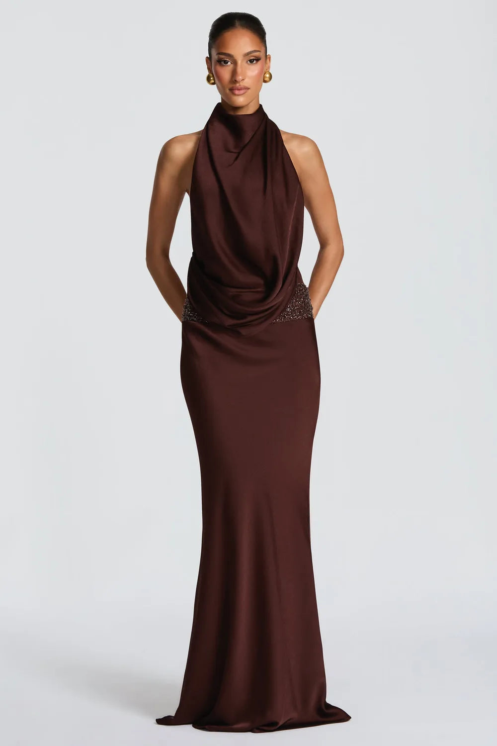Vestido Longo Acetinado Lauren