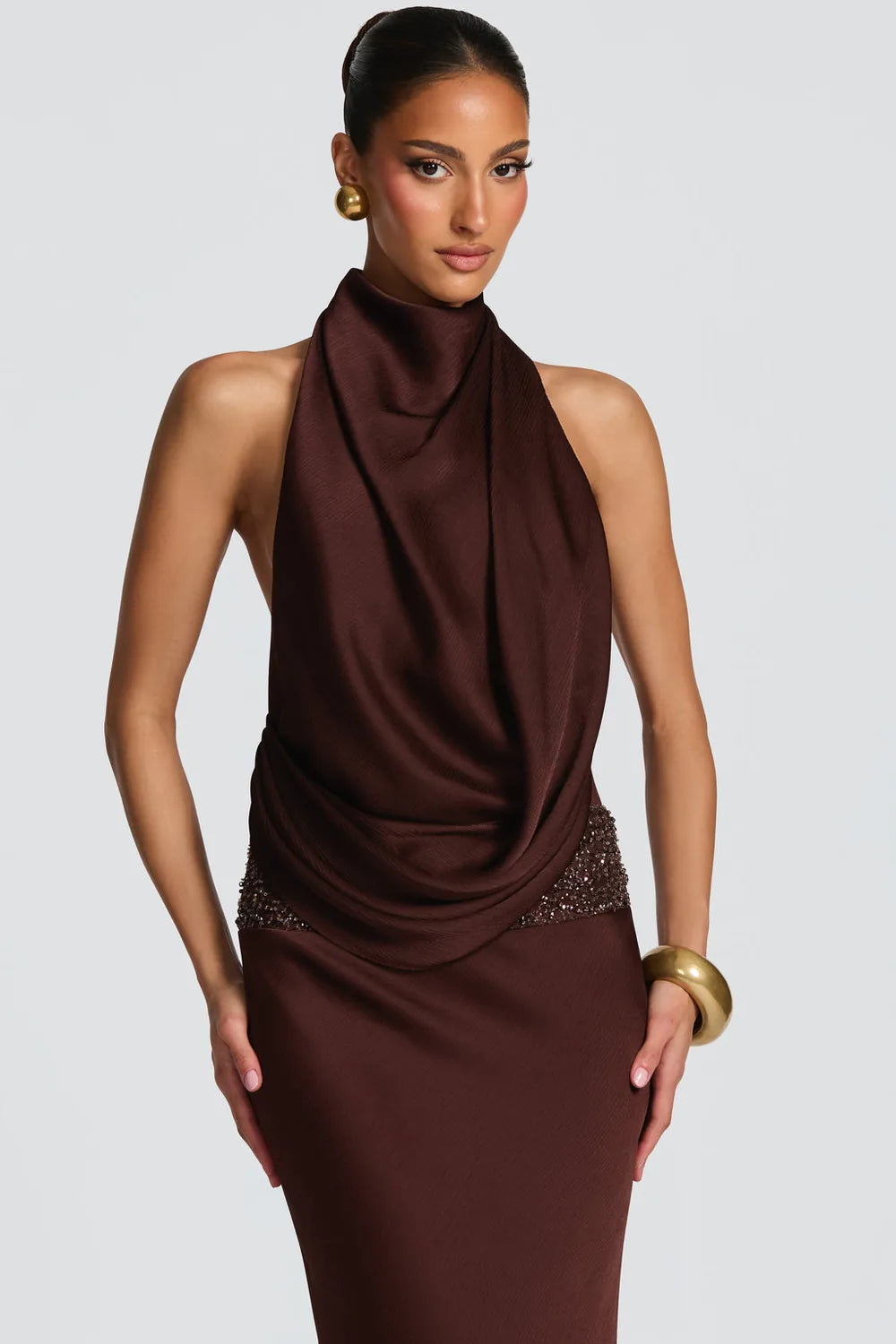 Vestido Longo Acetinado Lauren