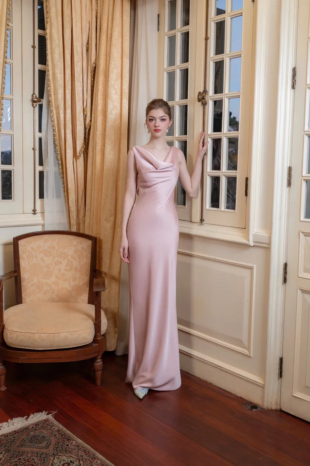 Vestido Longo Acetinado Romera