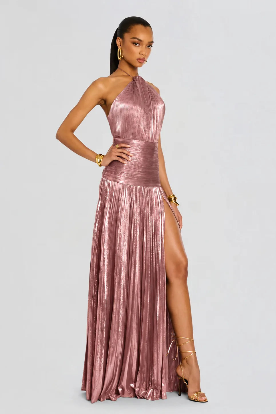 Vestido Longo Plissado Paloma