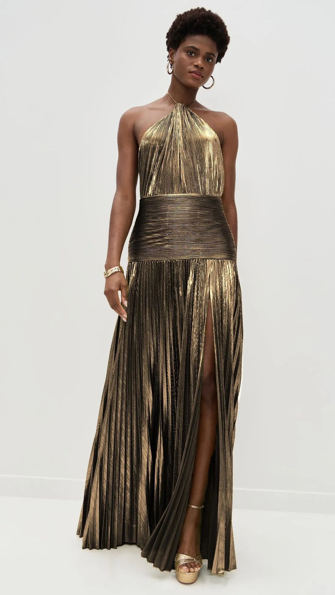 Vestido Longo Plissado Paloma