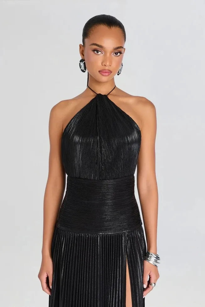 Vestido Longo Plissado Paloma