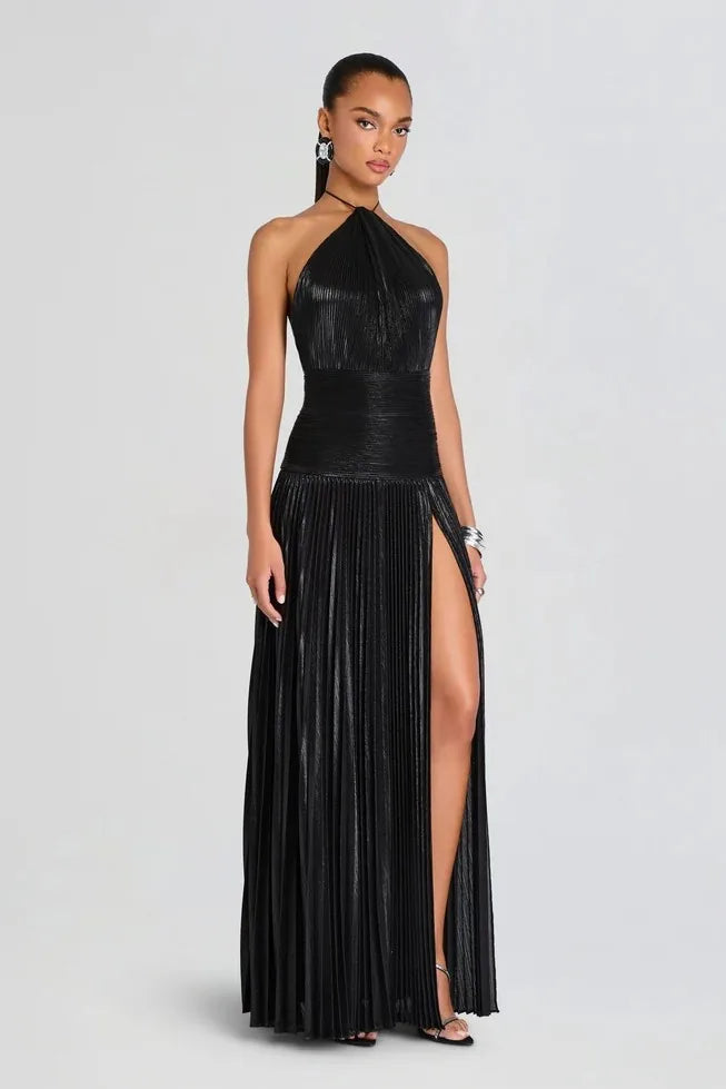 Vestido Longo Plissado Paloma