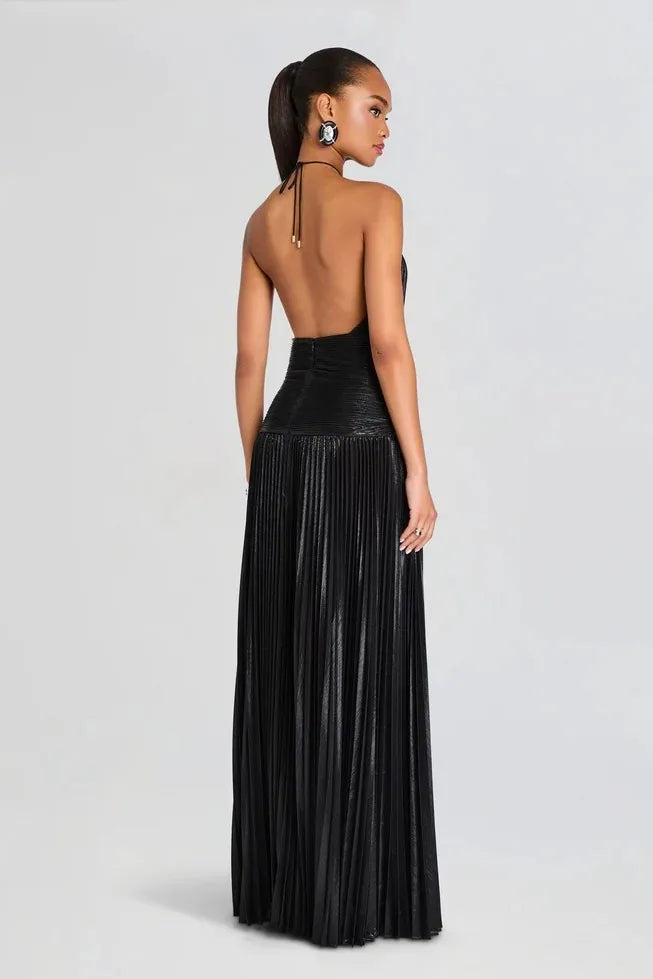 Vestido Longo Plissado Paloma