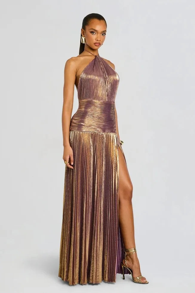 Vestido Longo Plissado Paloma