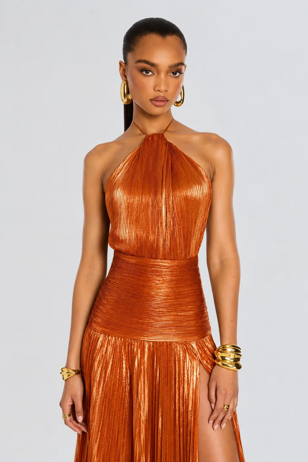 Vestido Longo Plissado Paloma