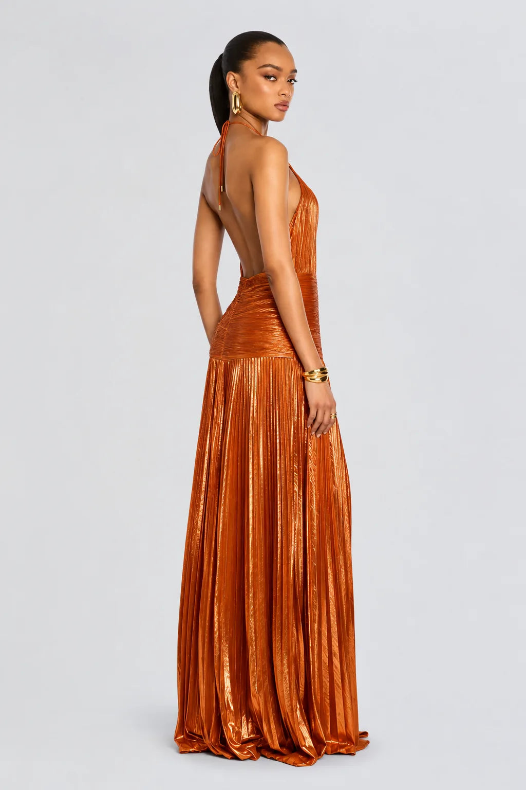 Vestido Longo Plissado Paloma